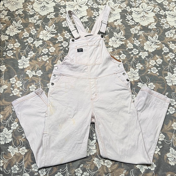 Wildfang White Off White Contrast stitching Women's Overalls
